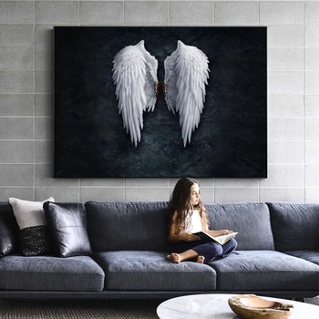 Retro Plagáty Vytlačí Anjel Krídla Čierne A Biele Steny Umelecké Plátno Obrazy Krídla Pop Art Stenu Obrázok Pre Obývacia Izba Cuadros