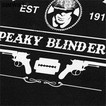 Retro uznesením Peaky Klapky T Shirt Mužov Vintage Classic TV T-Tričko Krátky Rukáv Bavlna Voľný čas Tee Módny Tovar