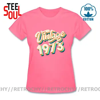 Retrochy 70. rokoch Značku Oblečenia Camiseta Ročník 1973, T košele ženy Narodené v roku 1973 T-shirt Vyrobené v roku 1973 Rok Narodenia Tee tričko Slim Fit