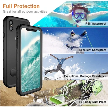Reálne Vodotesné puzdro pre iPhone XR XS Max Shockproof Plávanie Potápanie Kryt pre iPhone X Vonkajší Podvodné Ochranné Coque