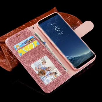 Reťaz Diamond Book obal Pre Samsung Galaxy S20 Ultra S10 Plus S9 S8 S10E S7 Okraji Flip Kože, Lesk Bling Kryt Telefónu Prípade