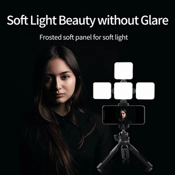 RGB LED Video Svetlo s Softbox Mini Na Fotoaparát Photo Light pre GoPro DSLR Fotoaparát Rechargable Vlog Vyplniť Svetla
