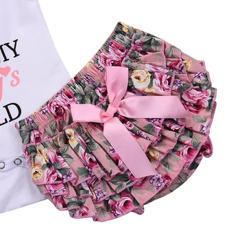 Roztomilý Novorodenca Dievča Oblečenie Set sa Letné Baby Kombinézach+Kvetinový PP Šortky+hlavový most Dojčenské Oblečenie Roztomilý Batoľa Dievča Oblečenie Nové