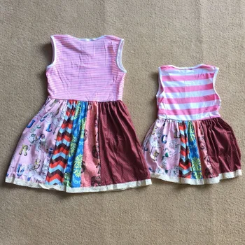Ružový prúžok šaty Sestra súprav, Šitie dizajn tlačených bavlna