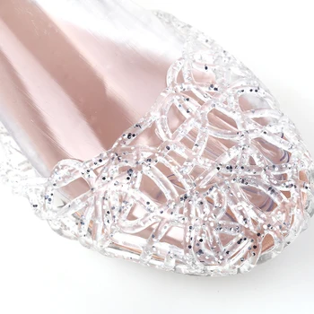 Rímsky Štýl Sandále pre Ženy 2020 Lete Jelly Topánky Duté Von Byt S Obuv Plastové Sandále Dámske Módne Topánky