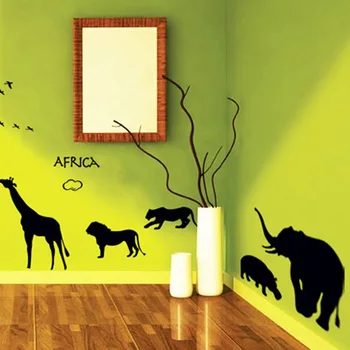 Rôzne zvieratá, zoo, Stena Nálepky pre Deti izba obývacia Pozadí dekorácie Domova Obtlačky Tapety Vymeniteľné samolepky