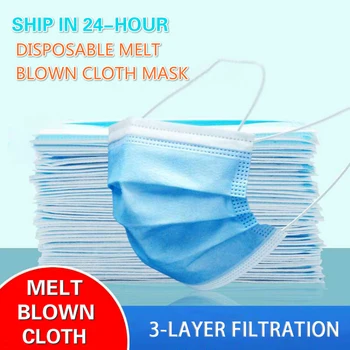 Rýchle Dodanie Hot Predaj 3-vrstvový Netkaných Masky Jednorazové Masku na Tvár Unisex Proti prachu Ochrana Zdravia Breathbale Elastická Maska