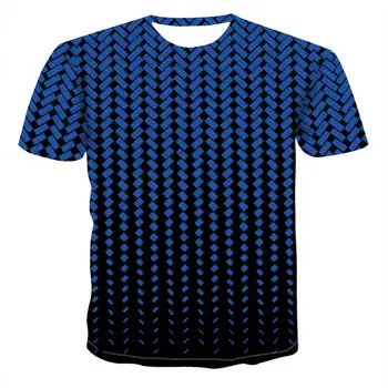 Samec Krátky Rukáv Slim Fit Topy Tees t Mens Geometrické 3D trojrozmerný Model Digitálna Tlač T-shirt Letné T-shir