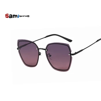 Samjune 2020 Luxusné Retro slnečné okuliare ženy Značky Dizajnér Nadrozmerné okuliare Žena slnečné okuliare pre lady Zrkadlo Odtiene UV400