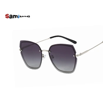 Samjune 2020 Luxusné Retro slnečné okuliare ženy Značky Dizajnér Nadrozmerné okuliare Žena slnečné okuliare pre lady Zrkadlo Odtiene UV400