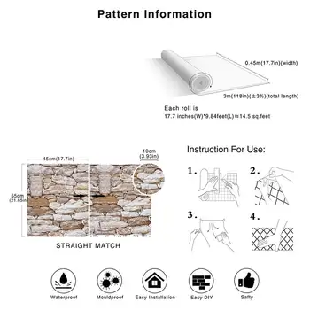 Samolepiaca 3D Tapety Odstrániteľné Kontakt Papier Modernizáciu Bytu Koľaji Obchod Divné, Steny Tehla Nálepka Pre Kúpeľňa Decor