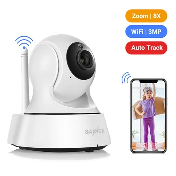 SANNCE Domáce Bezpečnostné IP Kamera, Wi-Fi 1080P Bezdrôtová Sieťová Kamera CCTV kamerový monitorovací Nočné Videnie Baby Monitor Cam