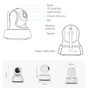 SANNCE Domáce Bezpečnostné IP Kamera, Wi-Fi 1080P Bezdrôtová Sieťová Kamera CCTV kamerový monitorovací Nočné Videnie Baby Monitor Cam