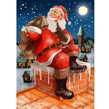 Santa Claus DIY 5D Diamond Maľovanie Plný Vrták Kolo Diamond Výšivky Drahokamu Mozaiky Cartoon Vianočné Snehuliak Domova