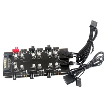 SATA 1 až 6 PWM/ARGB HUB 4-pin ventilátor hub 5V 3-pin RGB hub