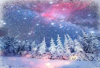 Scopiso Pozadie Fantasy Rozprávka Lese Snehu Trblietajúce sa Hviezdne Nebo Vianočné Dekorácie Fotografie Pozadie pre Photo Studio
