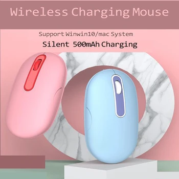 SeenDa Nabíjateľná 2.4 G Wireless Mouse Tichý 4 Tlačidlá Myši na Notebook Ploche USB Prijímač Tichý Kliknite na tlačidlo Stlmiť Mause