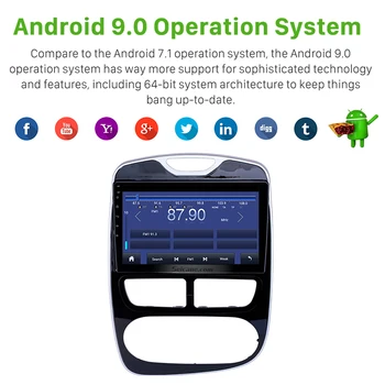 Seicane 10.1 palcový Auta GPS Navi Rádio Android 9.0 RAM 4GB Jednotky Prehrávač pre Renault Clio Digitálny/Analógový 2012-2016 podporu OBD2