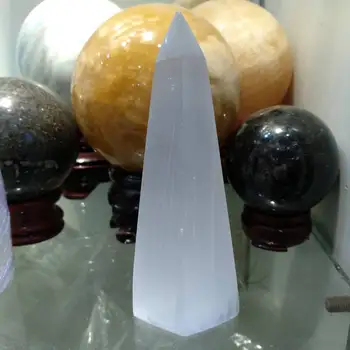 Selenite Crystal Obelisk Horských Prútik Špirály (Veža/Ornament) Krištáľovo