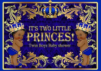 Sensfun Royal Blue Gold Vzory Malý Princ Pozadia Pre Chlapcov Baby Sprcha Dvojičky Narodeninovej Party Fotografické Pozadie