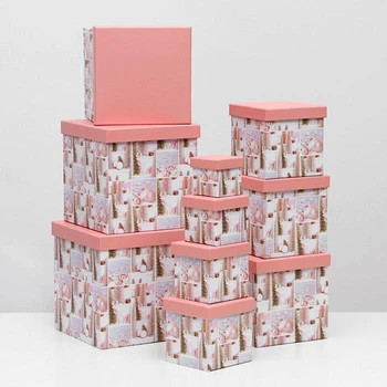 Set boxov 10 v 1 štvorcových, 26.5 x 8.5 cm 5084075 Dekorácie