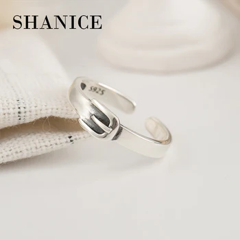SHANICE 2018 Autentické 925 Sterling Silver Krúžky Žien Otvorené Prst Krúžok Módny Pás kórejský Štýl Mincový Striebro Šperky Darček