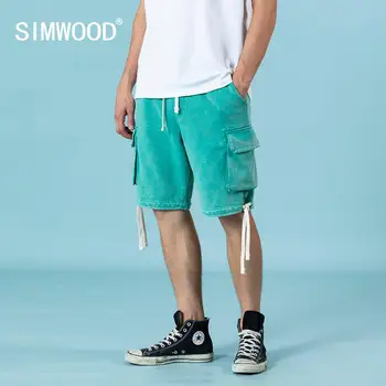 SIMWOOD 2020 Lete Nové šnúrkou cargo šortky mužov vintage bavlna jogger šortky plus veľkosť streetwear SJ130175