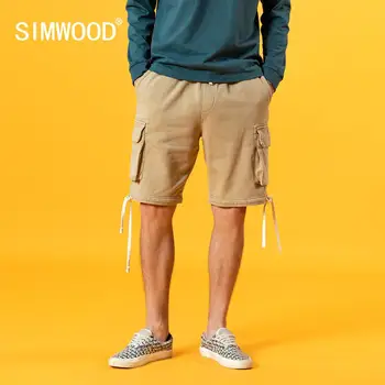 SIMWOOD 2020 Lete Nové šnúrkou cargo šortky mužov vintage bavlna jogger šortky plus veľkosť streetwear SJ130175
