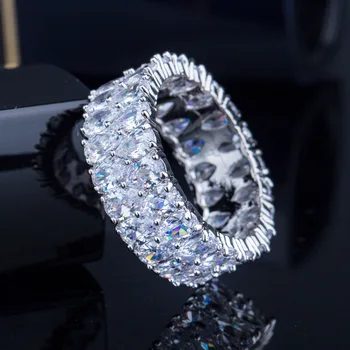 SINZRY elegantné bling Cubic zirconia dve vrstvy waterdrop široký prstene pre ženy módnej bižutérie príslušenstvo