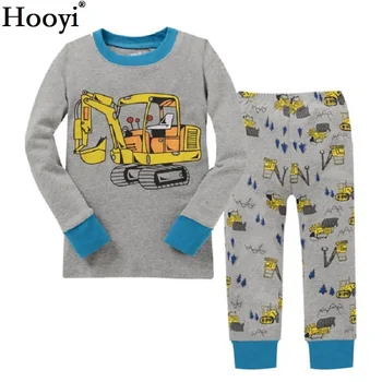 Sivá Dino Fosílnych Baby Boy Šaty, Oblek Bavlna Deti Pyžamá Oblečenie Set sa Cartoon Dinosaura Dieťa Boys Sleepwear Pyžamá 1-7year