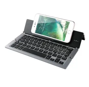 Skladacia Hliníková Zliatina Bezdrôtovej Bluetooth Klávesnice matel smartphone stojan Pre Tablet Iphone 6 7 plus Huawei samsung xiao