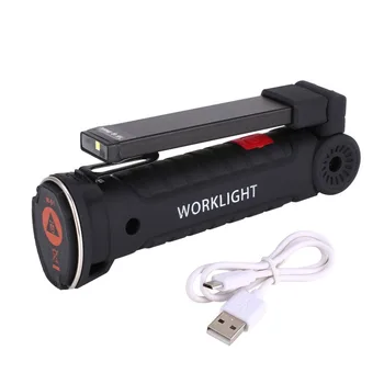 Skladacie COB LED Pracovné Svetlo Prenosný Reflektor s Magnetickou Základňou Klip USB Nabíjanie Opravy Horák, Pohyblivé Pracovné Svetlo Blesku