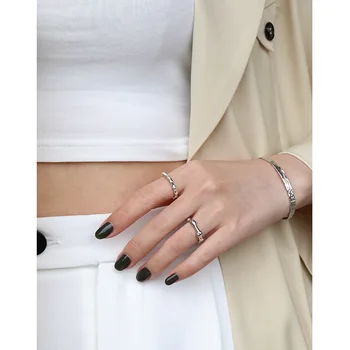 Skutočné 925 sterling silver nepravidelný zásnubné prstene pre ženy, jemné šperky, elegantný strieborný prsteň žena svadobné party doplnky