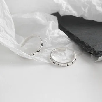 Skutočné 925 sterling silver roman numberals prstene pre ženy ringen príslušenstvo, svadobný prsteň femme rýdzeho striebra 925 šperky