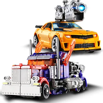 Skutočné Transformátory 5 Model Auta Hračka Robot Optimus Prime Bumblebee Dinosaura Garáž Auta Zliatiny Verzia Detí Darček