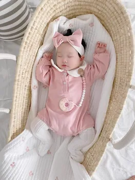 Slama tkané novorodenca kôš strane košíka prenosné spanie v modré kukuričné husk novorodenca fotografie prop