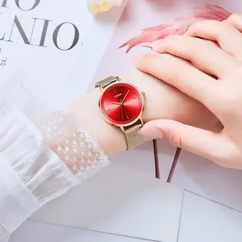 Sledujte Ženy DOM Top Značky Luxusné Quartz hodinky Bežné quartz-sledovať kožené Oka popruh ultra tenké hodiny Relog G-1307G-7M