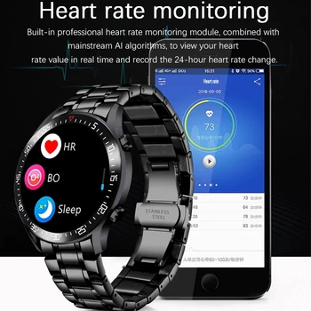 Smart Hodinky Mužov Plný Kruh Dotykového Displeja Vodotesný IP68 Sport Tracker Krokomer Smartwatch Podporuje Telefón Luxusné Hodinky Skemi