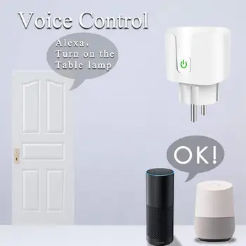 Smart Home Zásuvka Napájania 16A WiFi Bezdrôtové pripojenie Zásuvky Spínač Zásuvky Hlasové Ovládanie s Amazon Alexa Domovská stránka Google APP Riadenie Mieste