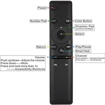 Smart Televízie, Diaľkové Ovládanie Náhradné Diaľkové Ovládanie Hodí pre Samsung HD 4K, Smart Tv Univerzálne Diaľkové Ovládanie BN59-0125B