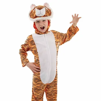 Snailify Deti Tiger Kostým Halloween Kostým Chlapec Zvierat Cosplay Tiger Jumpsuit Dievčatá