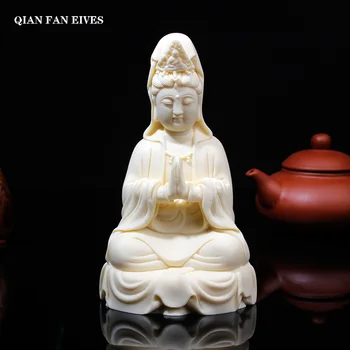 Sochy Guanyin s ruky zložené na požehnanie，Nádherné ručne vyrezávané，Moderného umenia, socha，High-end Domáce Dekorácie Remeslá