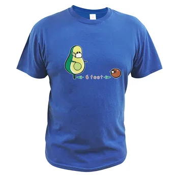 Sociálne dištancovanie Avokádo T Shirt Udržať 6 Stôp Tričko Bavlna Vysokej Kvality EU Krátky Rukáv Veľkosť Topy Čaj