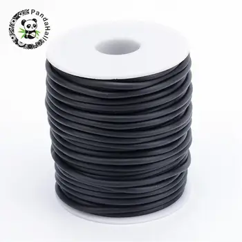 Solid Black PVC Rúrkové Gumy Kábel Bez Otvoru Šperky poznatky pre DIY 2 mm 3 mm 4 mm 5 mm cca 10 m-30 m/roll