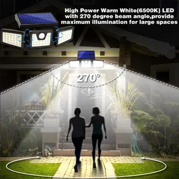 Solárny Odolné Pozornosti Vonkajšie Pouličné Lampy Skladacia Nepremokavé Nástenné Svietidlo Úspora Energie 3 Hlavy Otočná