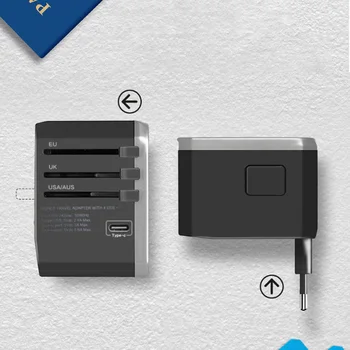 SOONHUA Univerzálny Konektor Adaptéra na celom Svete Cestovné Adaptéry S 4 USB Typ-C Ower Zásuvky Adaptér Zástrčky