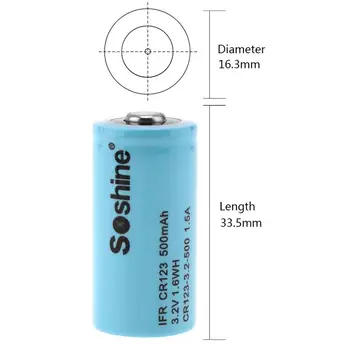 Soshine 4pcs IFR CR123 3.2 V 500mAh LiFePO4 Nabíjateľnú Batériu + Batéria Box pre Blesk / Svetlomet / Kamery Vysokej Kvality