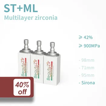 ST+ML 2 kusy 854022mm super vysokú translucencymultilayer zubné zirconia bloky pre Sirona/Cerec systém