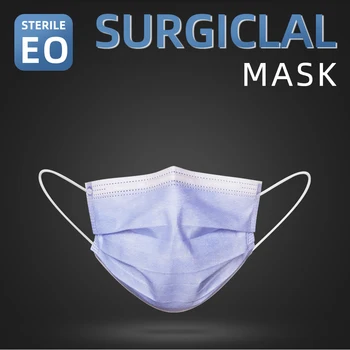 Sterilné EO Jednorazových Zdravotníckych Masku na Tvár Meltblown Látkou-tri vrstvy, Filtrácia Priedušná Proti Prachu Strmeň Chirurgické Masky 50pcs