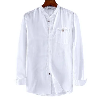 Suehaiwe značky Taliansko štýl dlhým rukávom bielizeň, košele mužov pevné fashion white jeseň shirt mens príležitostných voľné tričko muž košieľka